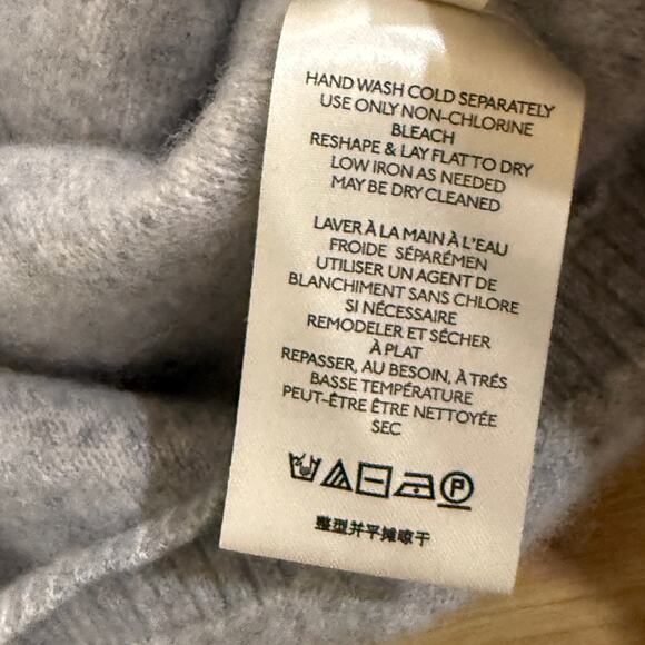 FREE PEOPLE So Low So High Cashmere Sweater Size M Grey Turtleneck Cropped - Picture 9 of 11